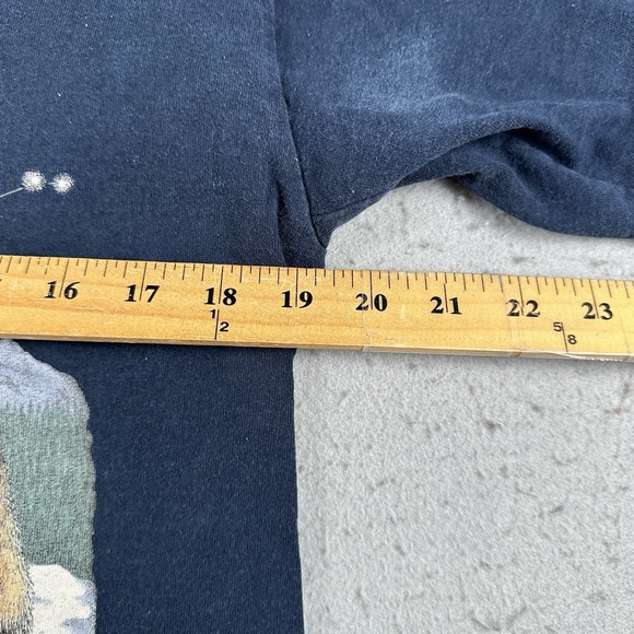 Vtg 90s Orion And The Wolves T Shirt Men's Medium Blue Wolf‎ Nature Stars - Picture 7 of 16